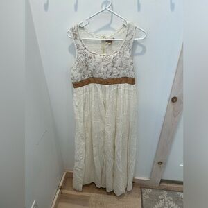 April Cornell Cream Boho Sleeveless Dress Size Small